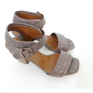 Sesto Meucci Brown Woven Leather Block San…